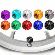 4pcs/Set Aluminum Dice Style Valve Stem Caps, Car Tire Air Valve Dust Covers, Wheel Valve Caps For Automobiles, Trucks, Motorcycles, Bicycles - Multicolor - View 6