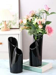 1pc Ceramic Vase Home Decor, Dried Flower Decoration For Living Room, Office, Modern Vase For Wedding, Party, Dining Table Gifts Birthday Graduation