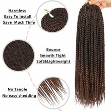 10/14/18/24/30inch Crochet Box Braids Hair Pre Looped Goddess Box Braids Crochet Braiding Hair 1/5/7 Packs Crochet Box Braids 3x Box Braids Crochet Hair, T30