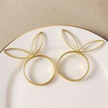 Servilleteros de conejito de Pascua, elegantes servilleteros de metal para decoración de mesas de bodas, fiestas y comedores. - oro - Ver 4
