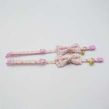 Phụ kiện vòng cổ cho chó/mèo dễ thương - Ý tưởng quà tặng, Vòng cổ nơ trái tim màu hồng - Hồng - Xem 16