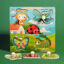 Fei Rui Educational Wooden Fruit Puzzle - 5 Unique Shapes, Realistic Detail, Ideal Learning Toy For Youngsters, Christmas, Halloween, Thanksgiving