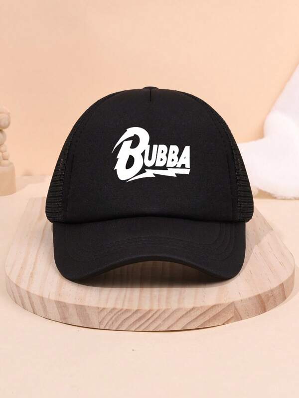 1 Stück Kinder "BUBBA" Buchstaben Muster Baseball Kappe, Mesh atmungsaktiv UV-schützende Mode Kinder Baseball Mütze, Kleinkind & große Kinder Trucker Kappe