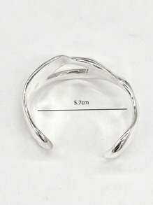 1pc Women's Fashion Personalized European-American Style Open Design Bracelet - Silver - View 2