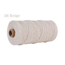 Corda in 100% cotone da 3mm, colorata, corda ritorta fatta a mano per macramè, filo per decorazioni fai-da-te, matrimoni, confezione da 100m