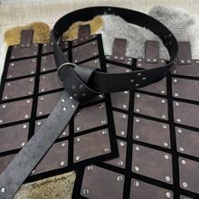 Nordic Viking Style Embossed Leather Skirt With Armor Belt, For Cosplay Stage Props - Coffee - View 2