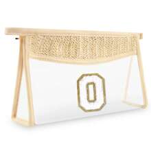 Túi đựng đồ trang điểm hình chữ cái đầu nhỏ Boho Straw Quà tặng cá nhân, Túi đựng đồ trang điểm bằng vải nhung trong suốt dễ thương có khóa kéo, Túi đựng đồ vệ sinh cá nhân du lịch được TSA chấp thuận, Quà tặng cho phụ nữ, bạn bè sinh nhật, chữ cái A~Z, Thích hợp cho phòng tắm nghỉ dưỡng công sở có chữ cái lông mềm mại - trắng - Xem 10
