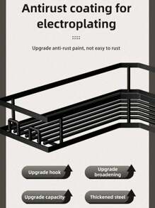 2/3/4 件套浴室置物架，包含转角淋浴置物架、壁挂式皂碟、洗发水架和肥皂架，适合家居浴室装饰，黑色浴室收纳架，洗发水架，浴室，浴室配件，浴室装饰，生日装饰，新年礼物，情人节礼物 - 黑色 - 查看 6