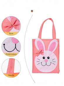 1pc Easter Decorations Cartoon Rabbit Portable Storage Bag Home Decoration Festival Supplies