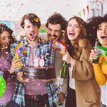 10Pcs Vibrant Handheld Confetti Cannons - Colorful, Easy-To-Use, And Reusable Party Poppers For Unforgettable Birthdays, Weddings, Celebrations, And Special Occasions - Add Fun And Surprise To Your Events