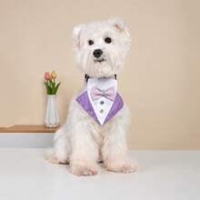 1 件时尚宠物项圈，配有耀眼的蝴蝶结领结，时尚的英国正式围巾，适合猫狗 - 彩色 - 查看 3