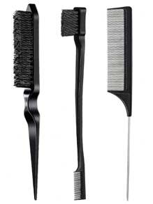 Hair brushes-EU Bộ 4 lược tạo kiểu tóc xoăn - Bao gồm lược tạo kiểu, lược viền tóc, lược tạo độ phồng và lược đuôi nhọn, thích hợp để làm mượt tóc xoăn, chia ngôi và tạo kiểu tóc suôn mượt, dùng được tại nhà và salon. - Nhiều màu - Xem 22