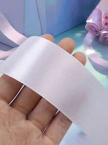 22Meters 6mm 1cm 1.5cm 2cm 2.5cm 4cm White Solid Satin Ribbon, 25 Yards Craft Fabric Ribbon For Gift Wrapping Floral Bouquets Wedding Party Decoration - Multicolor - View 7