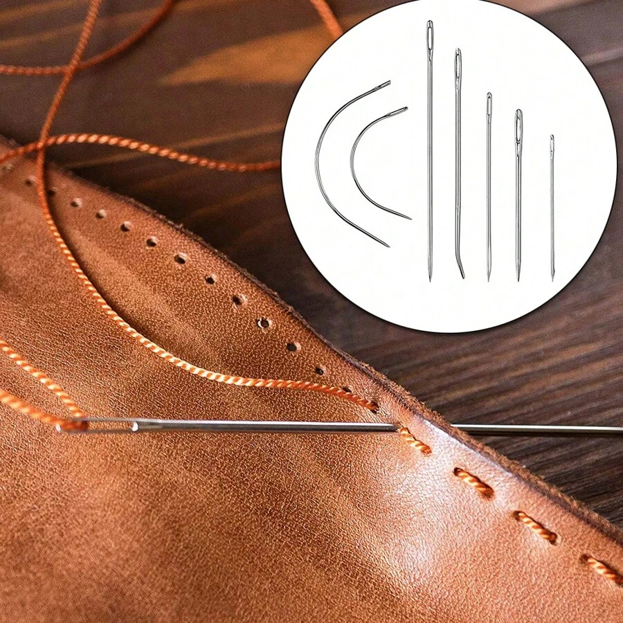 7Pcs/Pack Heavy Duty Household Hand Sewing Needles Leather Sewing Needles For Repair Upholstery Carpet Canvas Sewing Tools