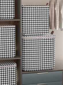 1pc Collapsible Garment And Blanket Storage Bag, Large Capacity Non-Woven Moisture Resistant Packing Bag For Mobile Organization Decorative Decorative Room Decorative Home Decorative Bedroom Decorative - Black and White - View 4