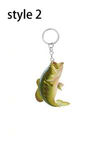 亚克力鱼主题钥匙链，抽象鱼吊坠，包包吊坠，耳机吊坠，钥匙吊坠，钓鱼爱好者的完美礼物。感恩节、圣诞节和万圣节的独特背包珠宝礼物，适合女性的万圣节钥匙链配件。 - 彩色 - 查看 12