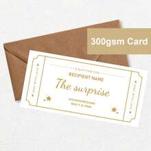 1pc Customized Gift Voucher, Personalized Creative Surprise Travel Coupon, Holiday Reveal, Boarding Pass, Holiday Coupon, Birthday Surprise Ticket,Back To School,School Supplies