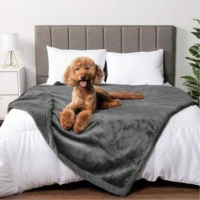Waterproof Pet Blanket, Reversible Liquid Proof Couch Sofa Cover For Small/Medium/Large Dogs And Cats, Sherpa Fleece Furniture Protector