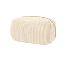 Simple Embroidered Corduroy Handbag, Large Capacity Cosmetic Bag, Women Travel Organizer Pouch