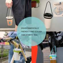Accessorio portatile in silicone multicolore per tazze da caffè, cinturino con fibbia, porta-tazza, contenitore per bevande, tazza da viaggio, articoli per il ritorno a scuola