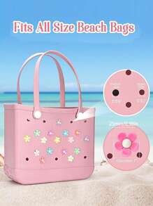 16件/8件/4件/1件花朵DIY包袋装饰，包袋配件，适用于Bogg包、沙滩包、凉鞋，以及彩虹花朵装饰配件。这些迷人的装饰为您的Bogg包注入了个性化风格和鲜艳色彩。这些独特醒目的配饰，让您的包袋轻松识别，展现您的个性化魅力。