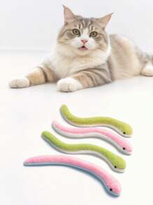 Cat Toys Realistic Snake Cat Toys, Soft Plush Fabric For Cleaning Teeth, Interactive Kick Toys Indoor Kitten Exercises To Keep Them Busy(For Pets Only) - Multicolor - View 1