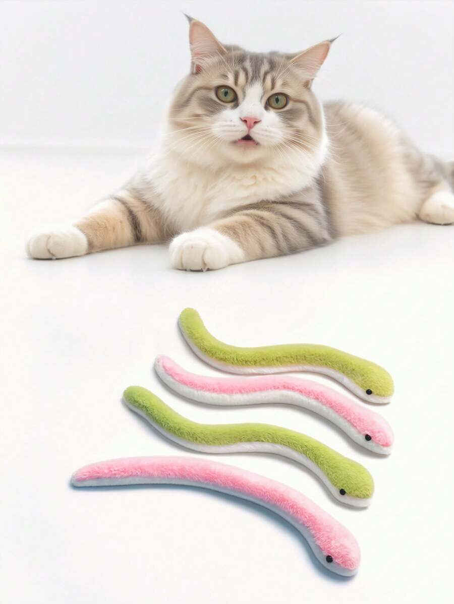 Cat Toys Realistic Snake Cat Toys, Soft Plush Fabric For Cleaning Teeth, Interactive Kick Toys Indoor Kitten Exercises To Keep Them Busy(For Pets Only) - Multicolor - View 1