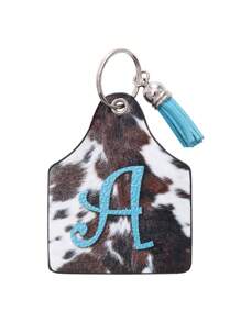 1pc Retro Western Farm Animal Cow Leather Keychain With Letter Print Car Accessories Bag Charm School Animal Cute Goth Y2k Bag Accessories Lanyards With Id Holder Car Accessories Bag Charms Christmas Gift Car Teacher Friend Sister Gift Ideas - Multicolor - View 16