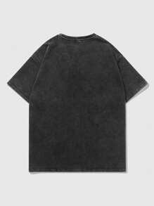 Camiseta casual de hombre con efecto de distorsión y nieve, para primavera/verano