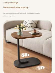 Super life Modern Simple Round Side Table With C-Shaped Frame, Small Coffee Decorative Table For Small Space In Living Room Bedroom - Rectangular Desktop - View 10