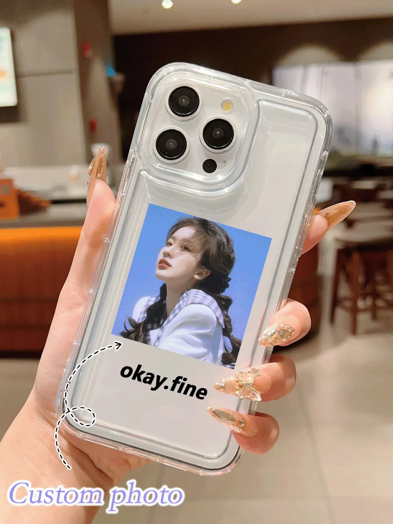 1 pieza Funda inflable personalizada con foto compatible con iPhone 16 Pro Max, funda protectora a prueba de golpes personalizada compatible con iPhone 13/14/15