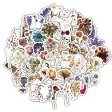 60 Pcs Waterproof Floral & Botanical Sticker Set For Decorating Motorcycle, Desk, Wall, Scrapbooking, Notebook, Laptop, Water Bottles, DIY Uses