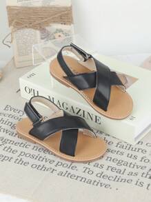 1 Pair New Girls Casual Sandals And Boys Beach Shoes, Fashion Soft Bottom Summer Shoes For Toddler/Little Kids - Black - View 10