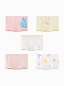 mini bala 女童柔軟平角短褲，透氣舒適，無捆綁5包