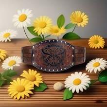 1 Stück braun PU mittelalterliche Renaissance Ritter Krieger Wikinger Stil Kostüm, geeignet für Festivals, LARP Veranstaltungen, Bühnenauftritte, Alltagskleidung. Mit geprägtem breitem Ledergürtel im klassischen europäischen Vintage Ritter/Jäger Stil