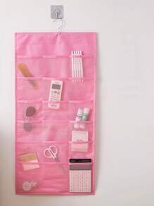 1pc Dual Sided Closet Hanging Organizer With Mesh Pockets, 6+18 Pockets, Dual Sided Hanging Pockets, Wardrobe Storage Bags, Oxford Cloth Space Saving Storage Bag For Bra Underwear Underpants Socks Reversible Underwear StorageHanging StorageHanging Bag, Socks, Underwear Storage, Home Wall, Wardrobe, Bra Storage