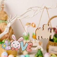 1pc/2pcs Easter Decorations - Wooden Easter Letter Hanging Ornament, Colorful Bunny & Gnome Hanging Decoration, Suitable For Birthday, Festival Party, Cute Indoor/Outdoor Decor