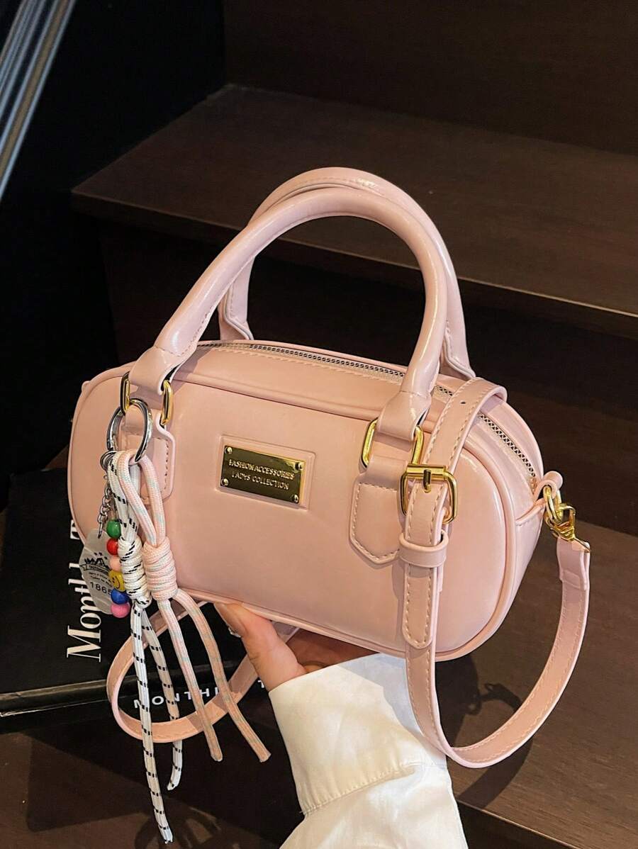 高品质精致新款时尚女士户外手提包，时尚新设计，优质，多功能户外枕头包和单肩包 - 粉色 - 查看 1