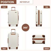 Lightweight Sturdy ABS+PC Spinner Luggage Set With TSA Lock, 360° Wheels, Spacious Storage, Minimalist Design, Cabin Size Carry-On Suitcase, Check-In Luggage For Men Or Women, Available In 20/24/28 Inch - Milky - View 4