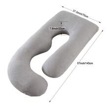 Pregnancy Pillow For Sleep Support For Back, Stomach, Hips, Legs, Full Body Pregnancy Pillow For Pregnant Women, Pillow For Women And Side Sleepers - 淺灰色 - 查看 4