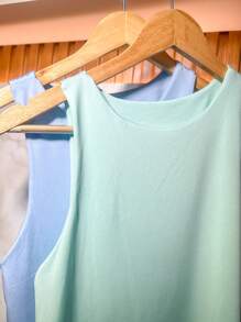 Women's Tank Top Double Suplex Basic Elegant Fashion Blogger - Bebé verde - Ver 1