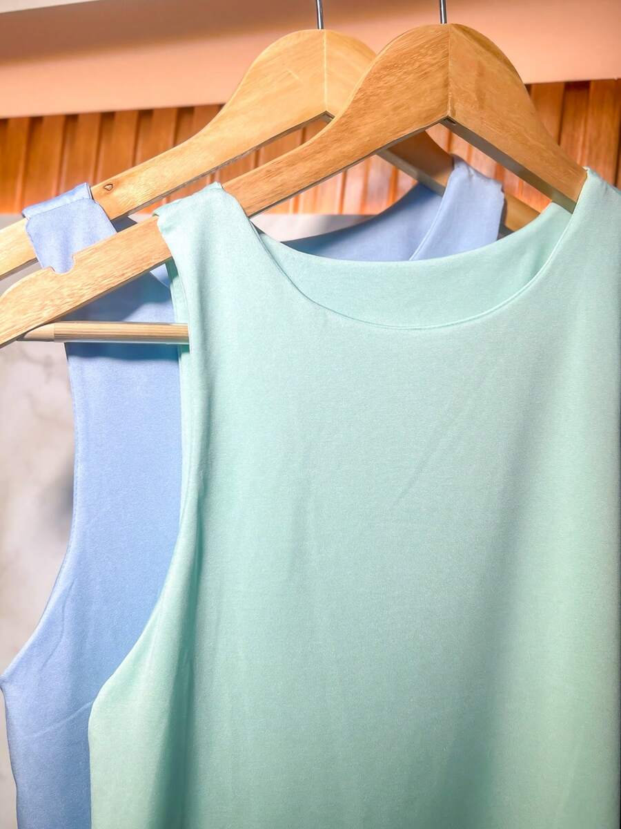 Women's Tank Top Double Suplex Basic Elegant Fashion Blogger - Bebé verde - Ver 1