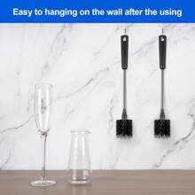 Cepillo para botellas, mango largo de acero inoxidable, limpieza de botellas de agua, limpiador de botellas deportivas, cepillo de fregar doméstico apto para botellas de cerveza, tazas, tazones de café, vasos, y tumblers