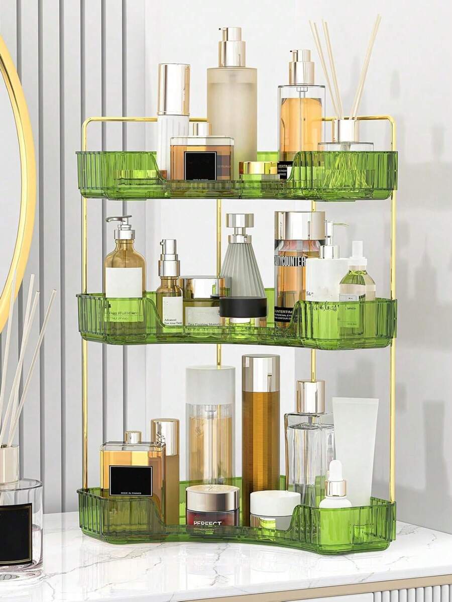 3layer Cornering Bathroom Counter Storage Rack, Table Perfume Tray And ...