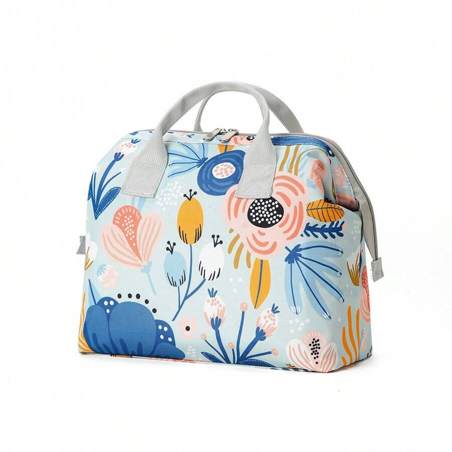 1pc Mini Mummy Diaper Bag, Oxford Fabric Printed Handbag For Moms