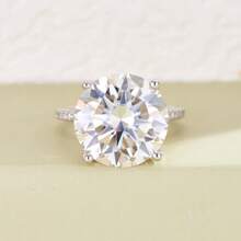 Ethic Diam 1pc 10.0ct Moissanite Luxury Ring, 18K Gold Plated, 925 Silver, Unique Design, Eternal Symbol, Perfect For Anniversary, Birthday, Christmas, Holiday Gift For Men