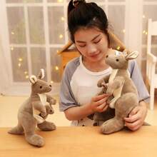 Creative Simulation Kawaii Realistic Easter Egg Bunny, Mother And Child Kangaroo Stuffed Toy Fun Simulation Animal Stuffed Doll Toys Can Be Placed In The Egg Bunny Soft Stuffed Stuffed Doll Decoration For Children's Room, Cute Stuffed Doll Bunny Suitable For Birthday Party Decoration, Christmas, Halloween, Thanksgiving Throw Pillows
