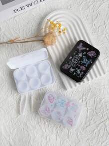 XIANG YU 三合一甜美清新蝴蝶形隐形眼镜盒，带拆卸工具，便携式防漏隐形眼镜盒套装，非常适合旅行和家庭护理盒容器浸泡和储存套件眼部隐形眼镜眼部彩色隐形眼镜化妆