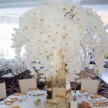 6 piezas de Flores de Orquídea Phalaenopsis Artificial, de unicolor, decoración multiusos simple y práctica