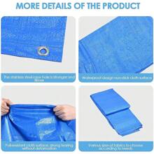 For Bestway Steel Pro Frame Garden Rectangular Swimming Pool Cover Tarpaulin - Blue - View 8